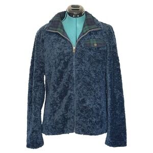 Pendleton Jacket Womens Medium Blue Sherpa Fleece‎ Full Zip Warm Outdoors